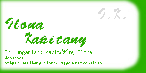 ilona kapitany business card